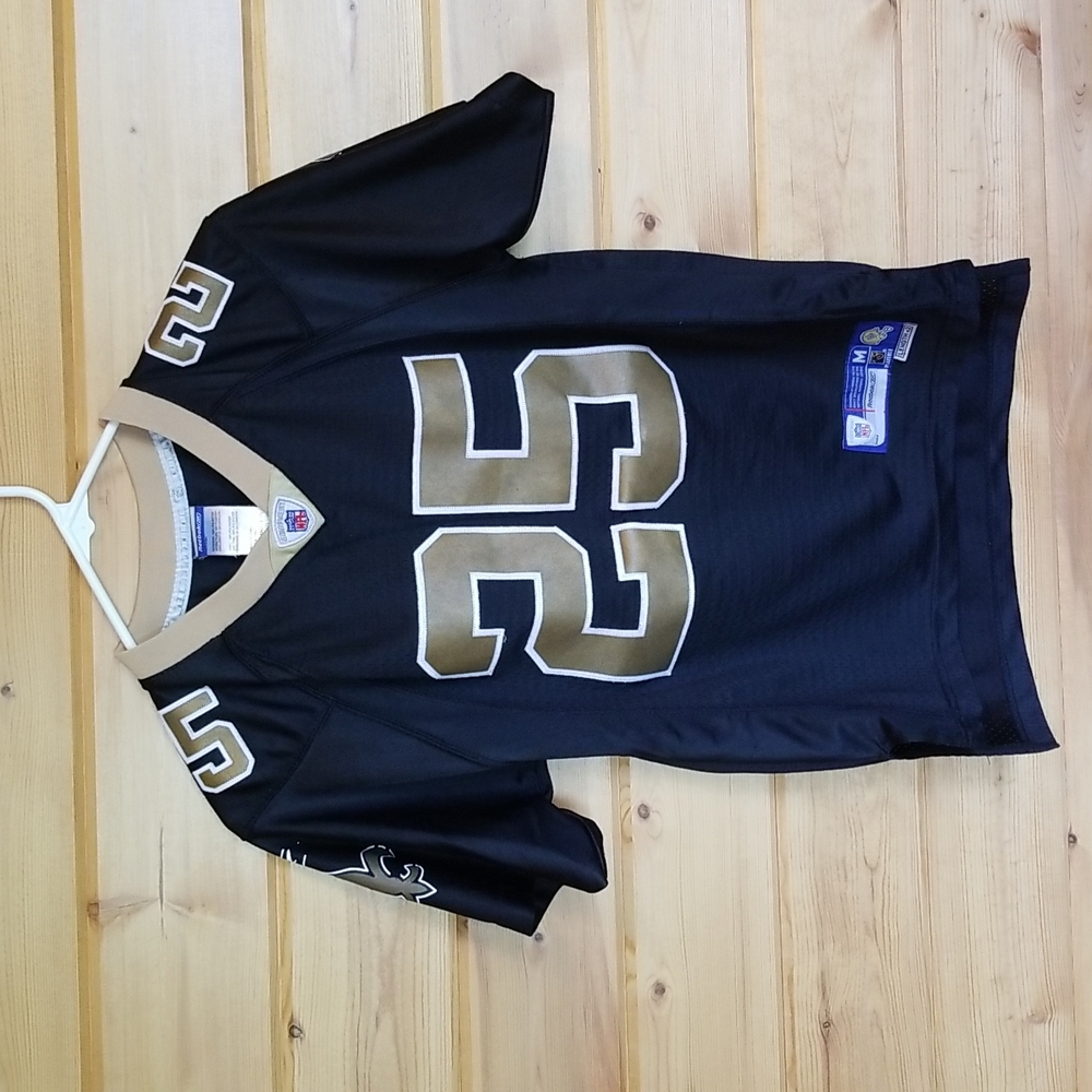 Reebok Saints #25 Bush Embroidered Lettering Jersey